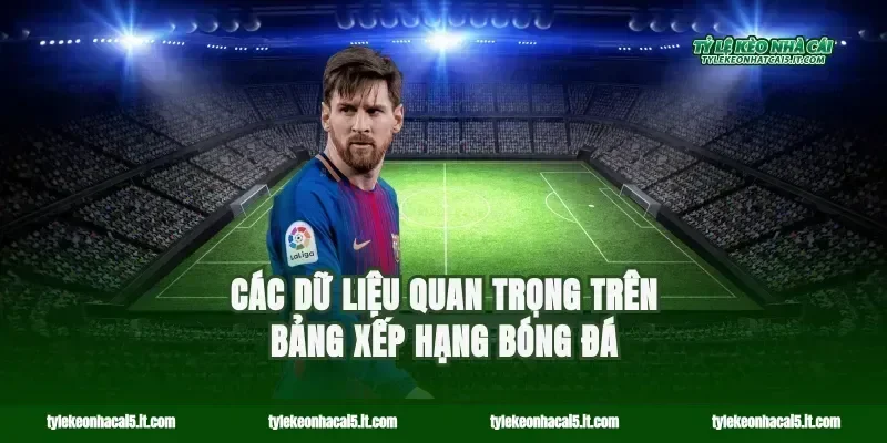 Các dữ liệu quan trọng trên bảng xếp hạng bóng đá